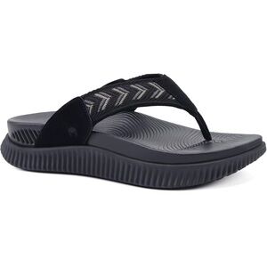 Kuailu Black and Gray Flip Flop Sandals